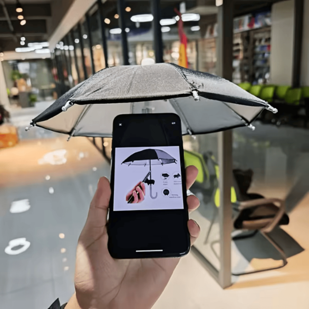 Mini parasolka na telefon z przyssawką przeciwsłoneczna