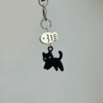 Brelok czarny kot kawaii zawieszka do telefonu