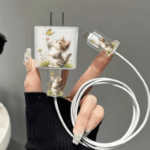 Etui ochronne kot na ładowarkę i kabel iPhone