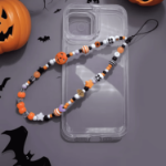 Smycz Halloween dynia czaszka koralikowa 40 cm