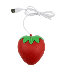 Mysz komputerowa 3D truskawka przewodowa czerwona