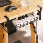 Organizer kabli metalowy pod biurko 40×15 cm czarny