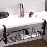 Organizer kabli metalowy pod biurko 40×15 cm czarny