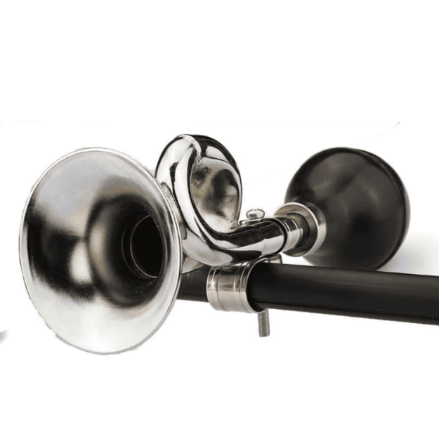 Retro klakson rowerowy z gruszką – metalowa trąbka rowerowa 18 cm