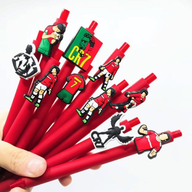 Zestaw długopisów CR7 czerwonych – piłkarskie długopisy dla fanów