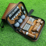 Zestaw akcesoriów golfowych w skórzanym etui – luksusowy prezent dla golfisty