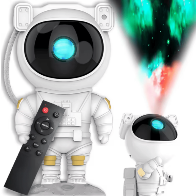 Projektor Astronauta Galaxy – lampka nocna z efektem gwiazd RGB