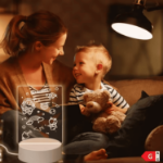 Lampka LED z tablicą do pisania – akrylowa tablica z markerem USB