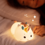 Lampka jednorożec LED – silikonowa nocna lampka RGB z pilotem