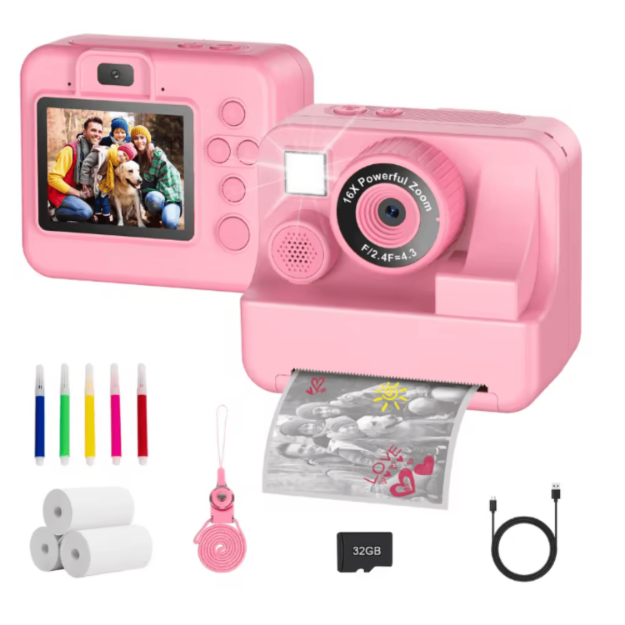 Aparat fotograficzny dla dzieci z drukarką – kamera 1080P HD 32GB