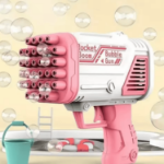 Pistolet do baniek mydlanych Rocket Boom – 32 otwory różowy