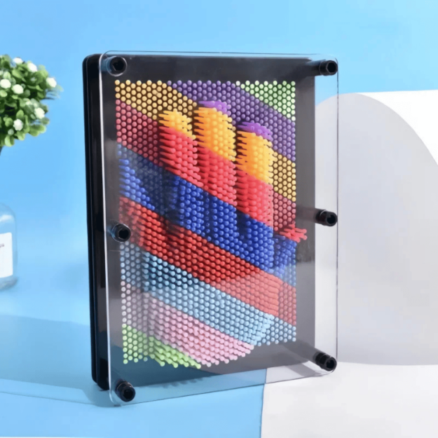 3D Pin Art Board – kolorowa tablica z igłami antystresowa