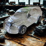 Karafka samochód 1000 ml szkło ozdobne do whisky i wina