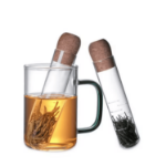 Szklany zaparzacz do herbaty z korkiem – minimalistyczny infuser borokrzemowy