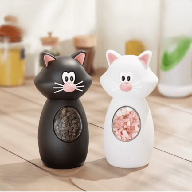Młynki Joie Meow – zestaw młynków do soli i pieprzu w kształcie kotów