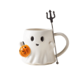 Kubek duch z dynią – kubek Halloween 600 ml ceramiczny z trójzębem