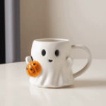 Kubek duch z dynią – kubek Halloween 600 ml ceramiczny z trójzębem