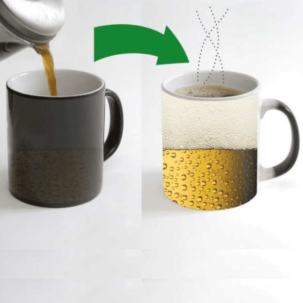 Kubek magiczny piwo 350 ml zmieniający kolor pod wpływem ciepła