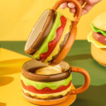 Kubek hamburger 350 ml ceramiczny z pokrywką prezent