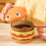 Kubek hamburger 350 ml ceramiczny z pokrywką prezent