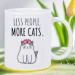 Kubek Less People More Cats 320 ml ceramiczny prezent dla kociarza