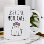 Kubek Less People More Cats 320 ml ceramiczny prezent dla kociarza