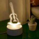 Lampka nocna gitara 3D LED USB prezent dla muzyka
