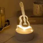 Lampka nocna gitara 3D LED USB prezent dla muzyka