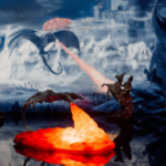 Lampka smok ognisty 3D LED USB druk 3D prezent fantasy