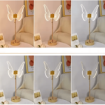 Lampka LED motyl 38 cm złota akrylowa 3 barwy USB