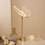 Lampka LED motyl 38 cm złota akrylowa 3 barwy USB