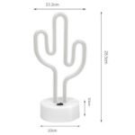 Lampka kaktus LED neon USB i bateria 21 cm prezent imprezowy