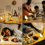 Lampka LED ptaszek drewniana 3 kolory 1800 mAh dotykowa