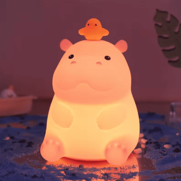Lampka Hipopotam silikonowa LED 1200 mAh dotykowa USB