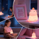 Lampka Hipopotam silikonowa LED 1200 mAh dotykowa USB