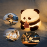 Lampka Panda silikonowa LED 3 kolory 1200 mAh dotykowa