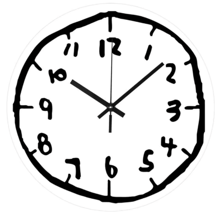 Zegar ścienny Handdraw – zegar artystyczny  Zegar ścienny Handdraw – zegar artystyczny 30 cm