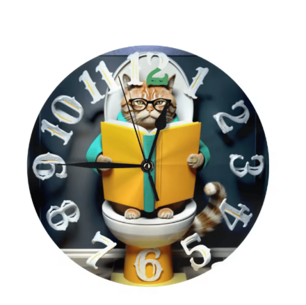 Zegar ścienny Kot na toalecie– zabawny zegar Zegar ścienny Kot na toalecie– zabawny zegar 25 cm