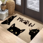 Wycieraczka Czarny Kot – filcowa mata podłogowa 60x40 cm