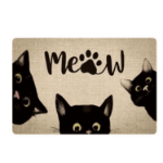 Wycieraczka Czarny Kot – filcowa mata podłogowa 60x40 cm
