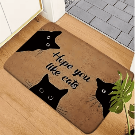 Wycieraczka „Hope You Like Cats” – mata z kotami  Wycieraczka „Hope You Like Cats” – mata z kotami 60x40 cm