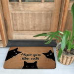 Wycieraczka „Hope You Like Cats” – mata z kotami 60x40 cm