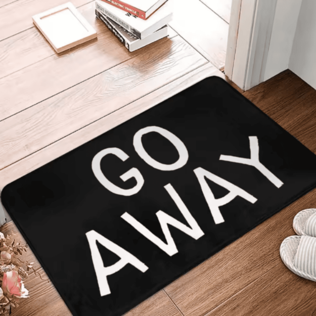 Wycieraczka GO AWAY – czarna mata powitalna 60x40 cm