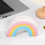 Skarbonka tęcza ceramiczna pastelowa dekoracja 18 cm