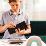 Skarbonka tęcza ceramiczna pastelowa dekoracja 18 cm