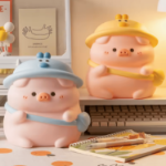 Skarbonka świnka z czapką winylowa duża prezent