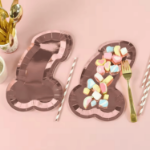 Talerzyki penis różowe złoto – śmieszne naczynia na wieczór panieński