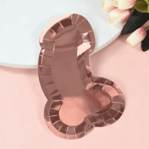 Talerzyki penis różowe złoto – śmieszne naczynia na wieczór panieński