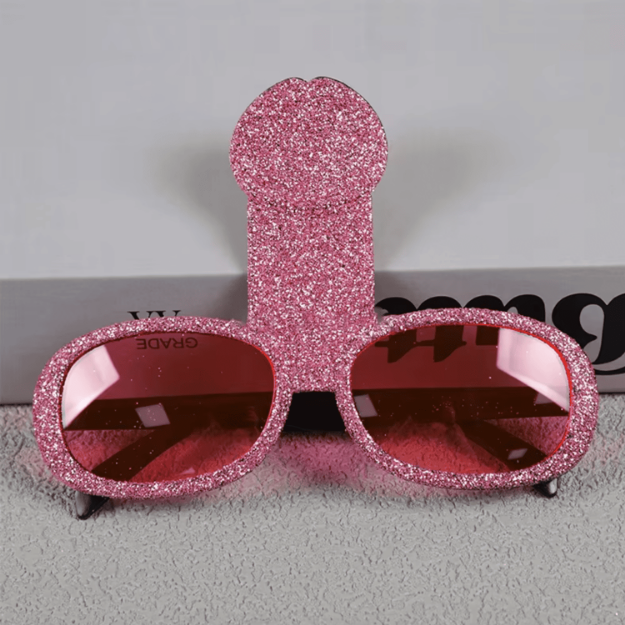 Okulary penis brokatowe – śmieszny gadżet na wieczór panieński