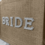 Torba Bride – jutowa torba plażowa dla panny młodej